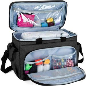 Universal Sewing Machine Carrying Case with Bottom Base Feet Pad Tote Bag, Black